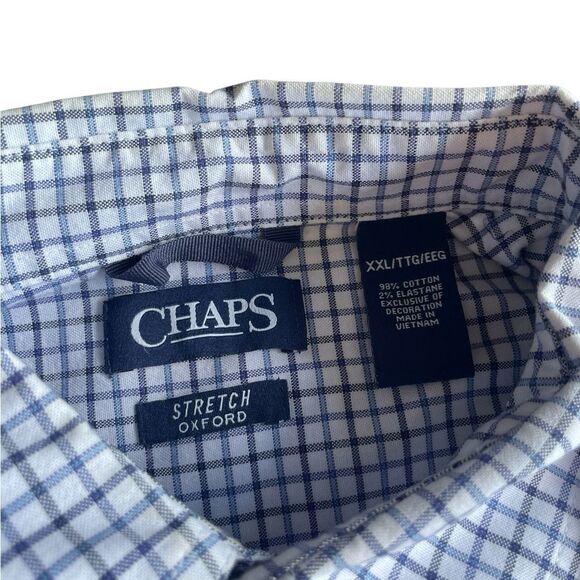 Chaps grey and Red Casual Button Down Shirt size XXl like new see pics - Picture 2 of 2